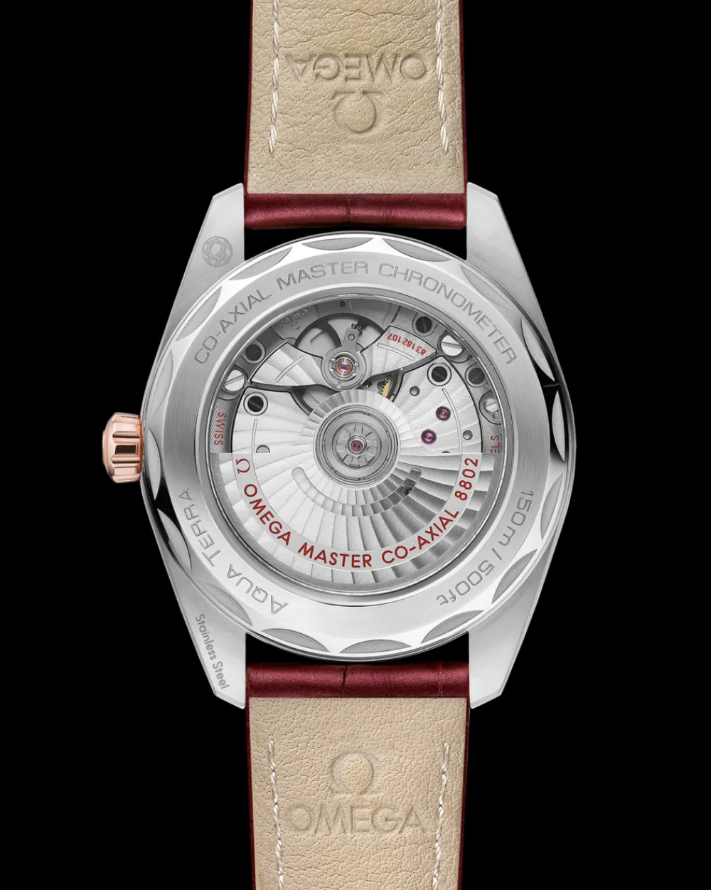 38 mm, steel ‑ Sedna™ gold on leather strap^OMEGA New