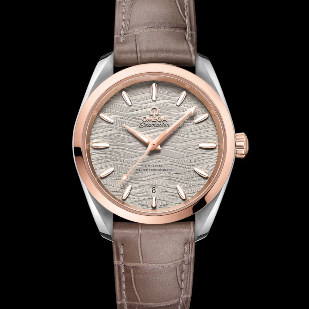 38 mm, steel ‑ Sedna™ gold on leather strap^OMEGA Clearance