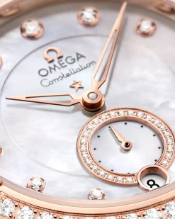 34 mm, steel ‑ Sedna™ gold on leather strap^OMEGA Sale