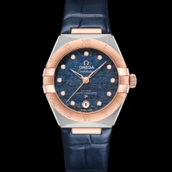 29 mm, steel ‑ Sedna™ gold on leather strap^OMEGA Discount