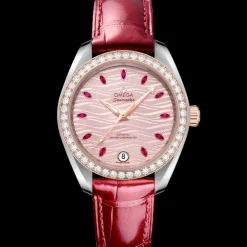34 mm, steel ‑ Sedna™ gold on leather strap^OMEGA Best