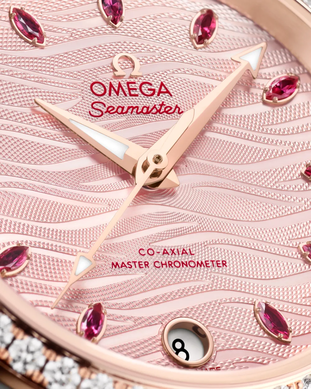 34 mm, steel ‑ Sedna™ gold on leather strap^OMEGA Best