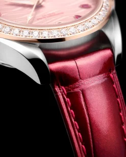 34 mm, steel ‑ Sedna™ gold on leather strap^OMEGA Best
