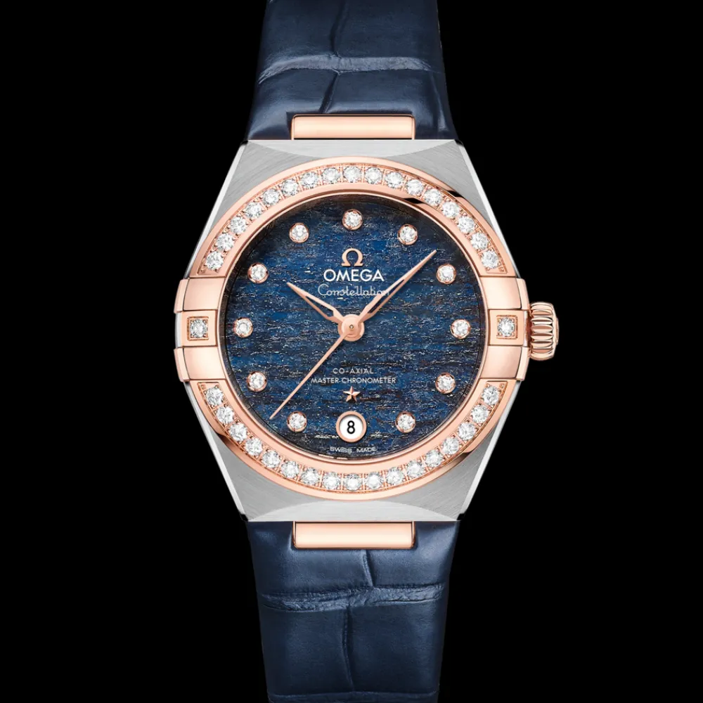 29 mm, steel ‑ Sedna™ gold on leather strap^OMEGA Discount