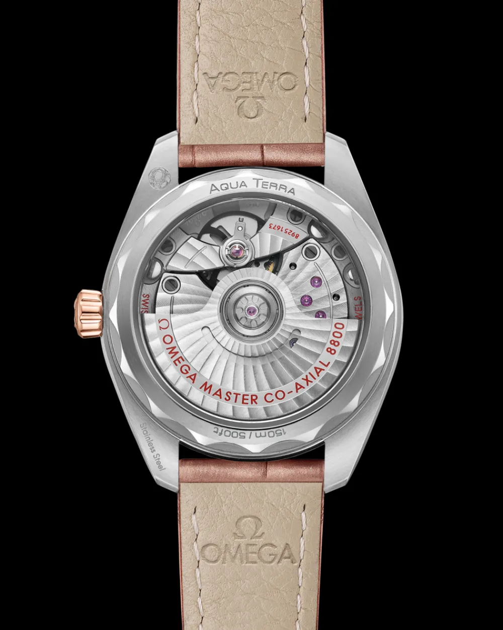 34 mm, steel ‑ Sedna™ gold on leather strap^OMEGA Best