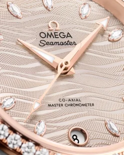 34 mm, steel ‑ Sedna™ gold on leather strap^OMEGA Best