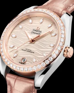34 mm, steel ‑ Sedna™ gold on leather strap^OMEGA Best