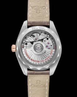 34 mm, steel ‑ Sedna™ gold on leather strap^OMEGA Hot