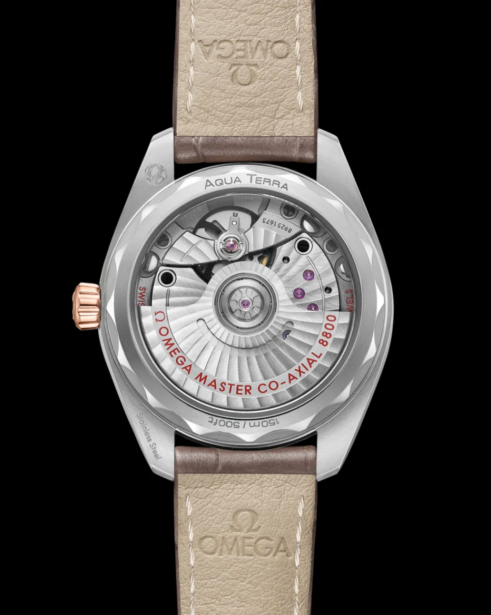34 mm, steel ‑ Sedna™ gold on leather strap^OMEGA Hot