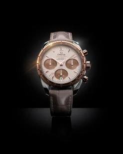 38 mm, steel ‑ Sedna™ gold on leather strap^OMEGA New