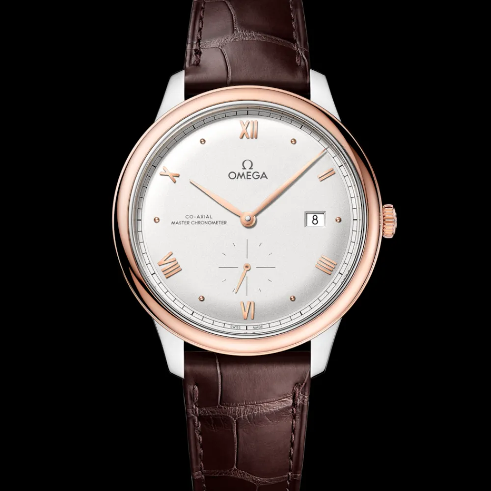 41 mm, steel ‑ Sedna™ gold on leather strap^OMEGA Clearance