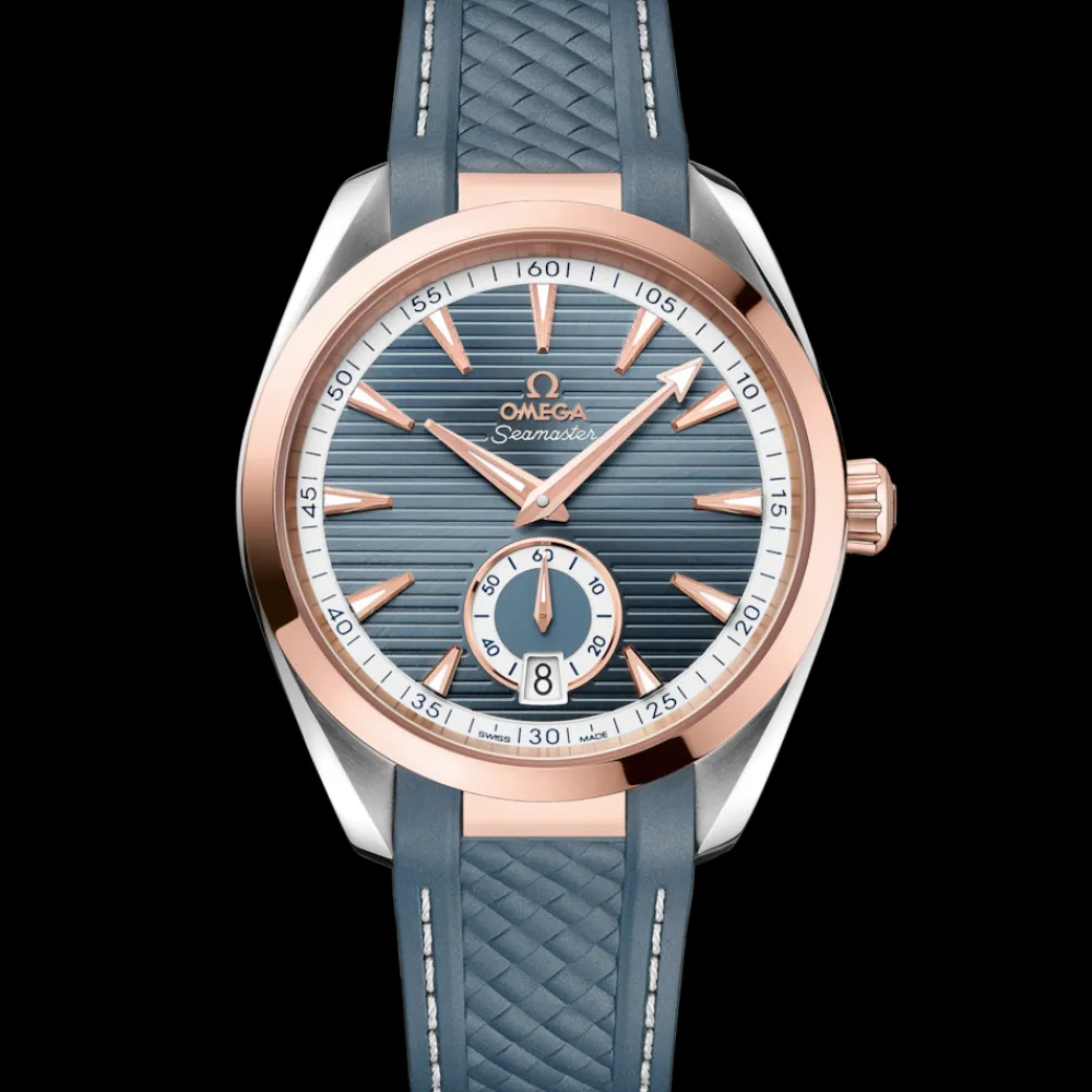 41 mm, steel ‑ Sedna™ gold on rubber strap^OMEGA New