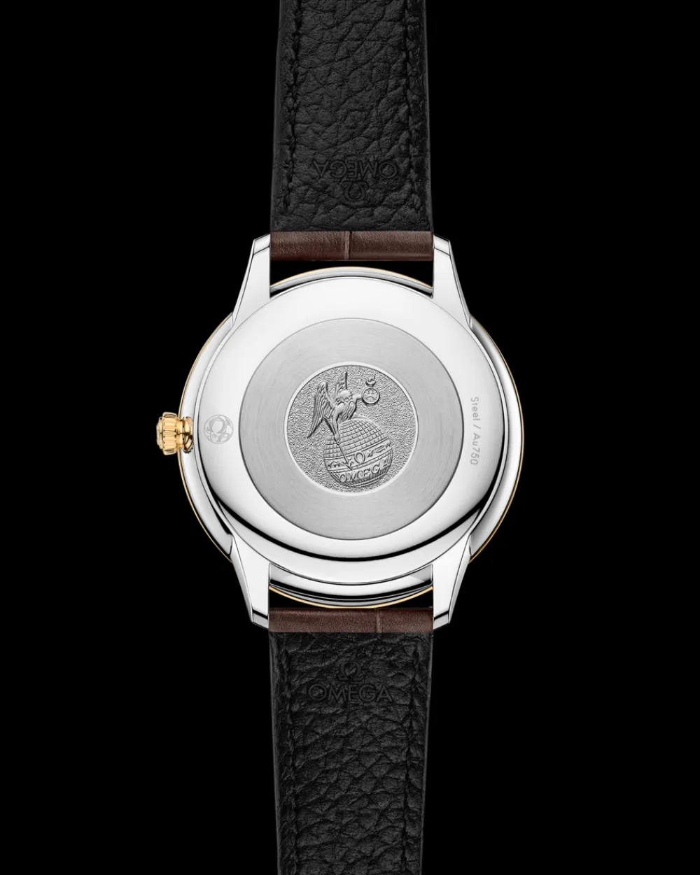 30 mm, steel ‑ yellow gold on leather strap^OMEGA Outlet