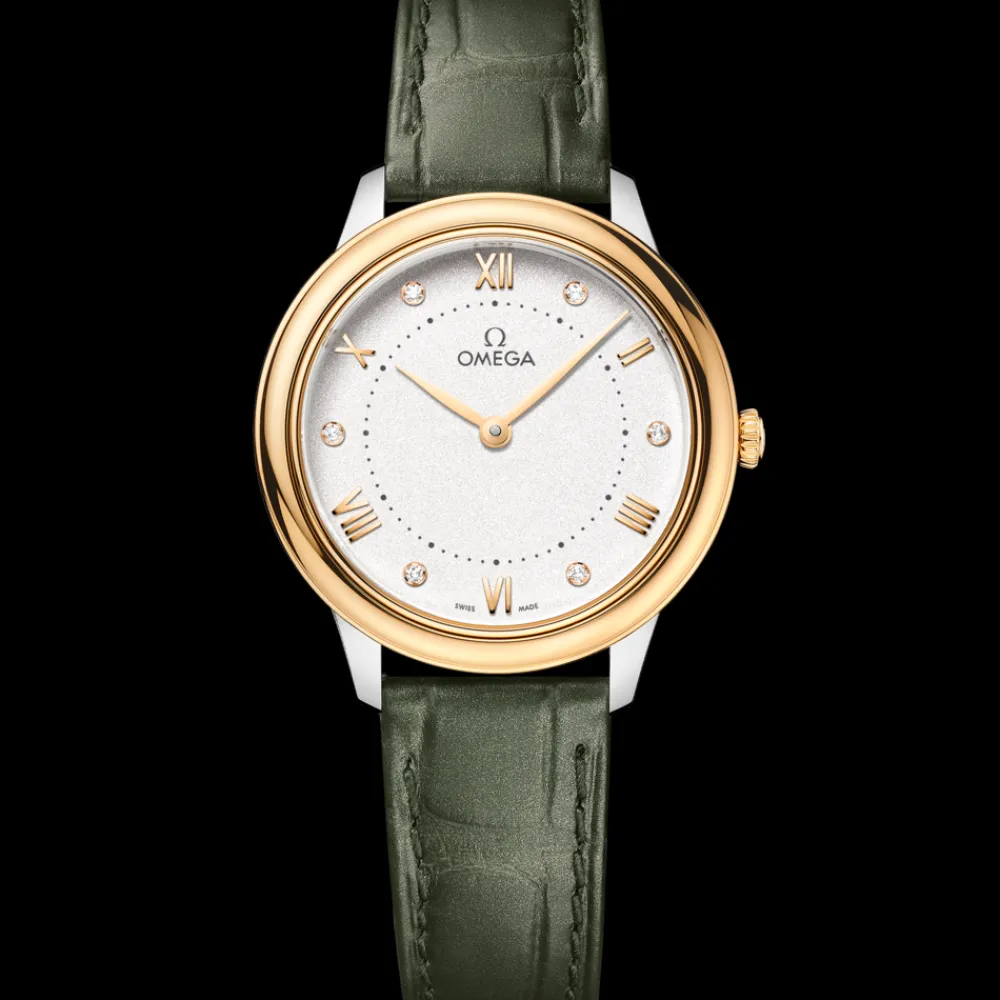 30 mm, steel ‑ yellow gold on leather strap^OMEGA Best
