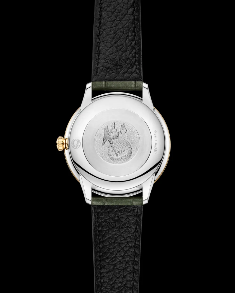 27.5 mm, steel ‑ yellow gold on leather strap^OMEGA Hot