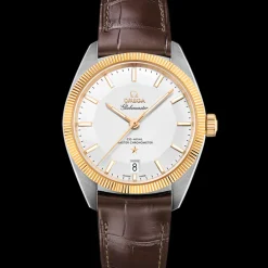 39 mm, steel ‑ yellow gold on leather strap^OMEGA Discount