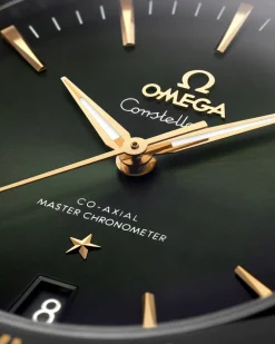 41 mm, steel ‑ yellow gold on leather strap^OMEGA Fashion