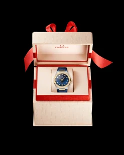 36 mm, steel ‑ yellow gold on leather strap^OMEGA Hot