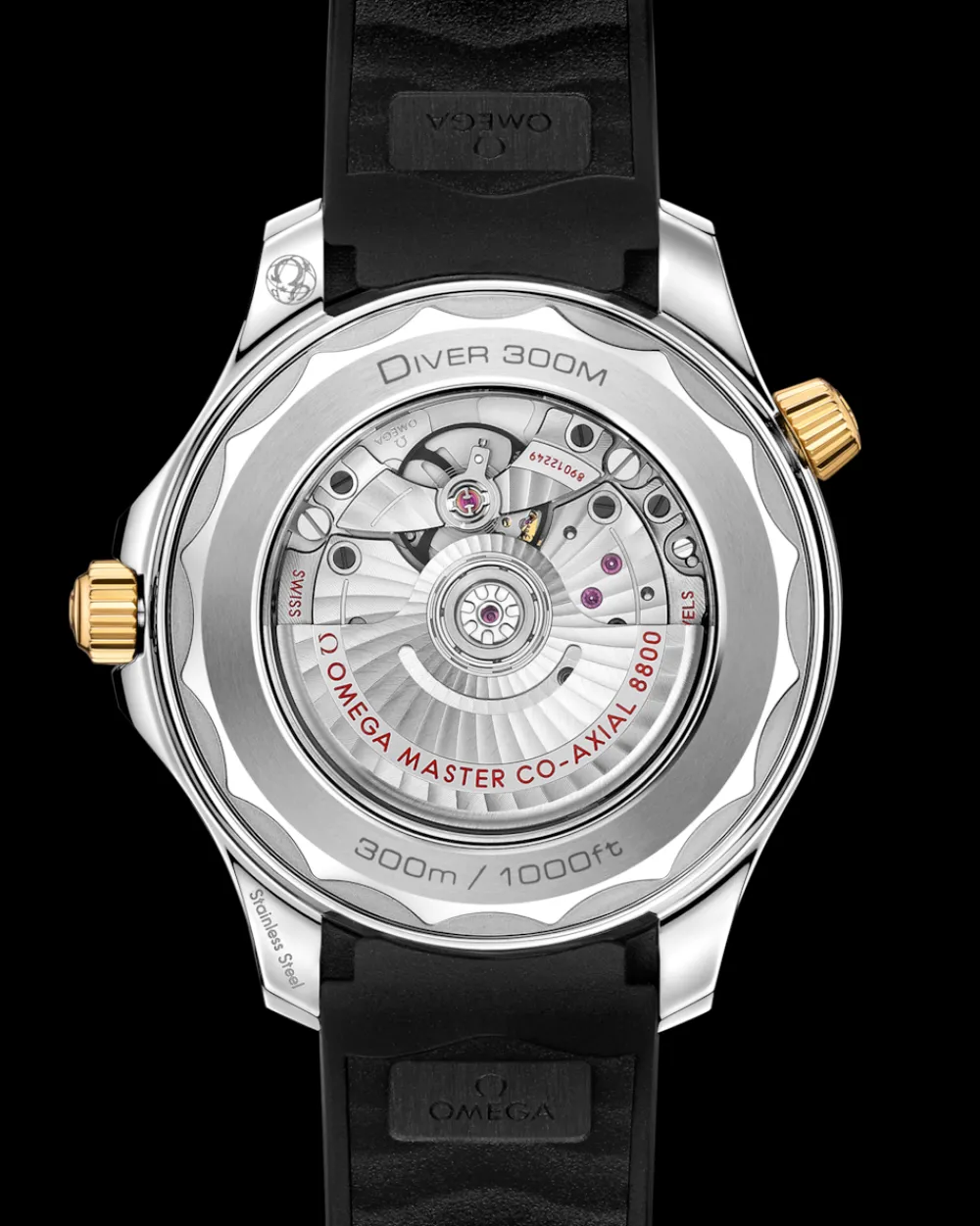 42 mm, steel ‑ yellow gold on rubber strap^OMEGA Fashion