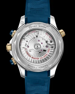 44 mm, steel ‑ yellow gold on rubber strap^OMEGA Outlet