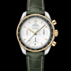 38 mm, steel ‑ yellow gold on leather strap^OMEGA Hot