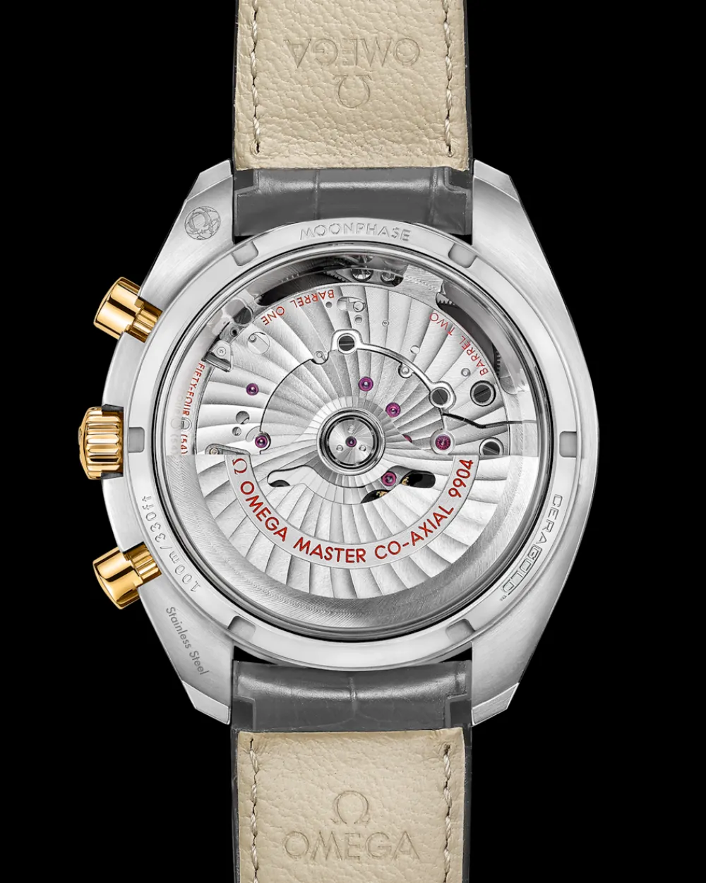 44.25 mm, steel ‑ yellow gold on leather strap^OMEGA Best