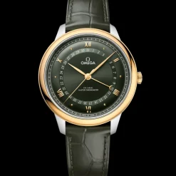 42 mm, steel ‑ yellow gold on alligator^OMEGA New