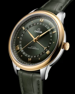 42 mm, steel ‑ yellow gold on alligator^OMEGA New
