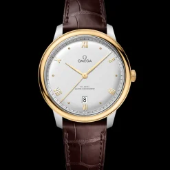 40 mm, steel ‑ yellow gold on leather strap^OMEGA Clearance