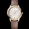 34 mm, steel ‑ yellow gold on leather strap^OMEGA Outlet
