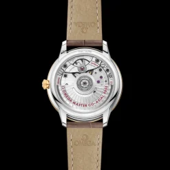 34 mm, steel ‑ yellow gold on leather strap^OMEGA Outlet
