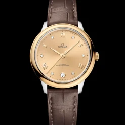 34 mm, steel ‑ yellow gold on leather strap^OMEGA Best