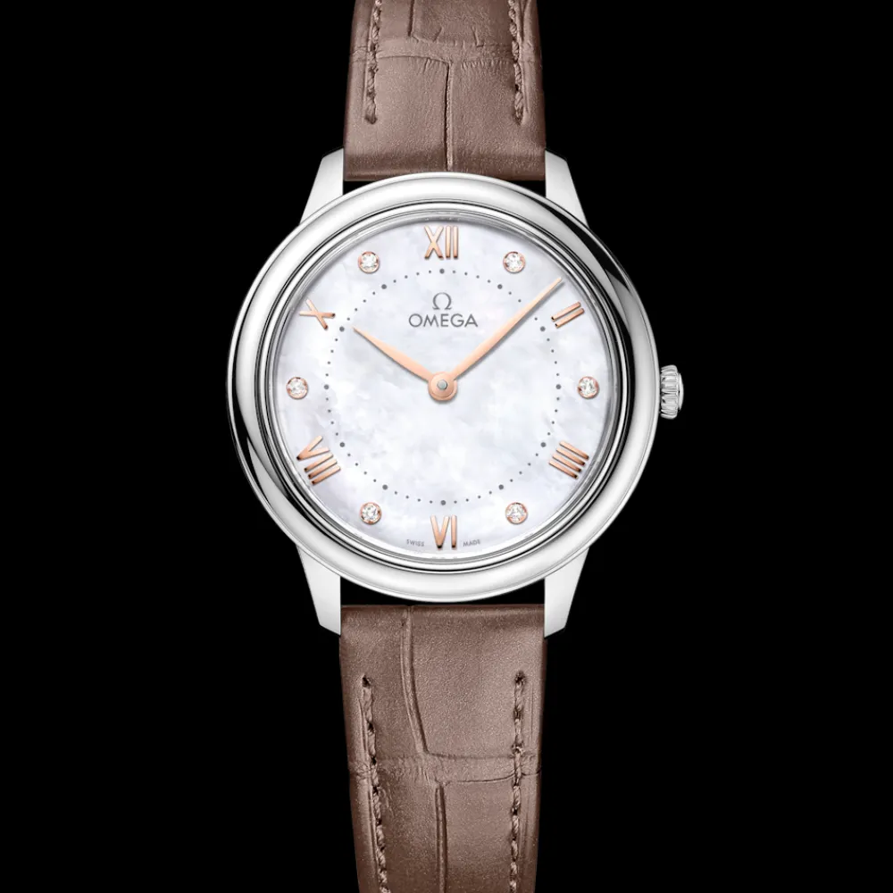 30 mm, steel on leather strap^OMEGA New