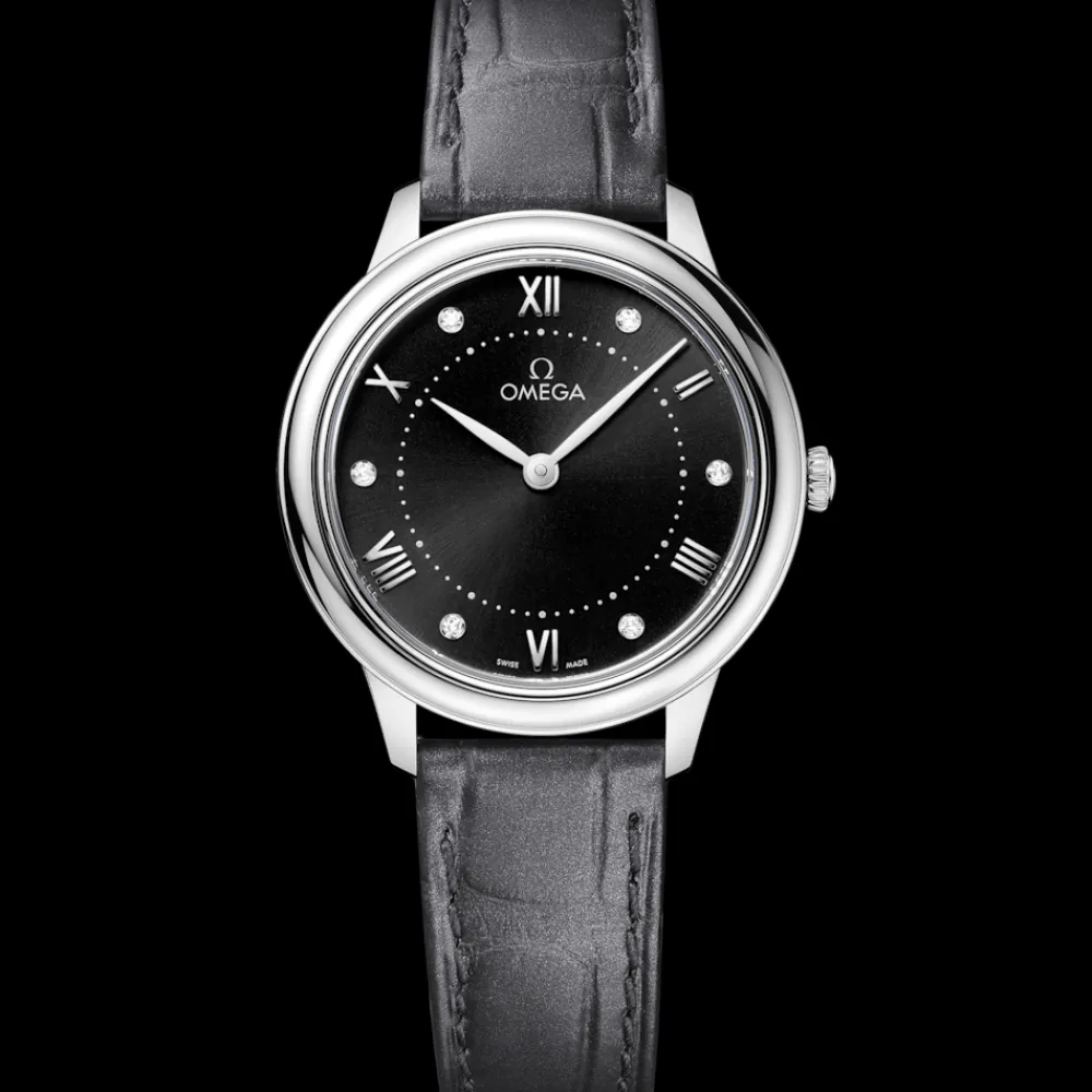 30 mm, steel on leather strap^OMEGA New