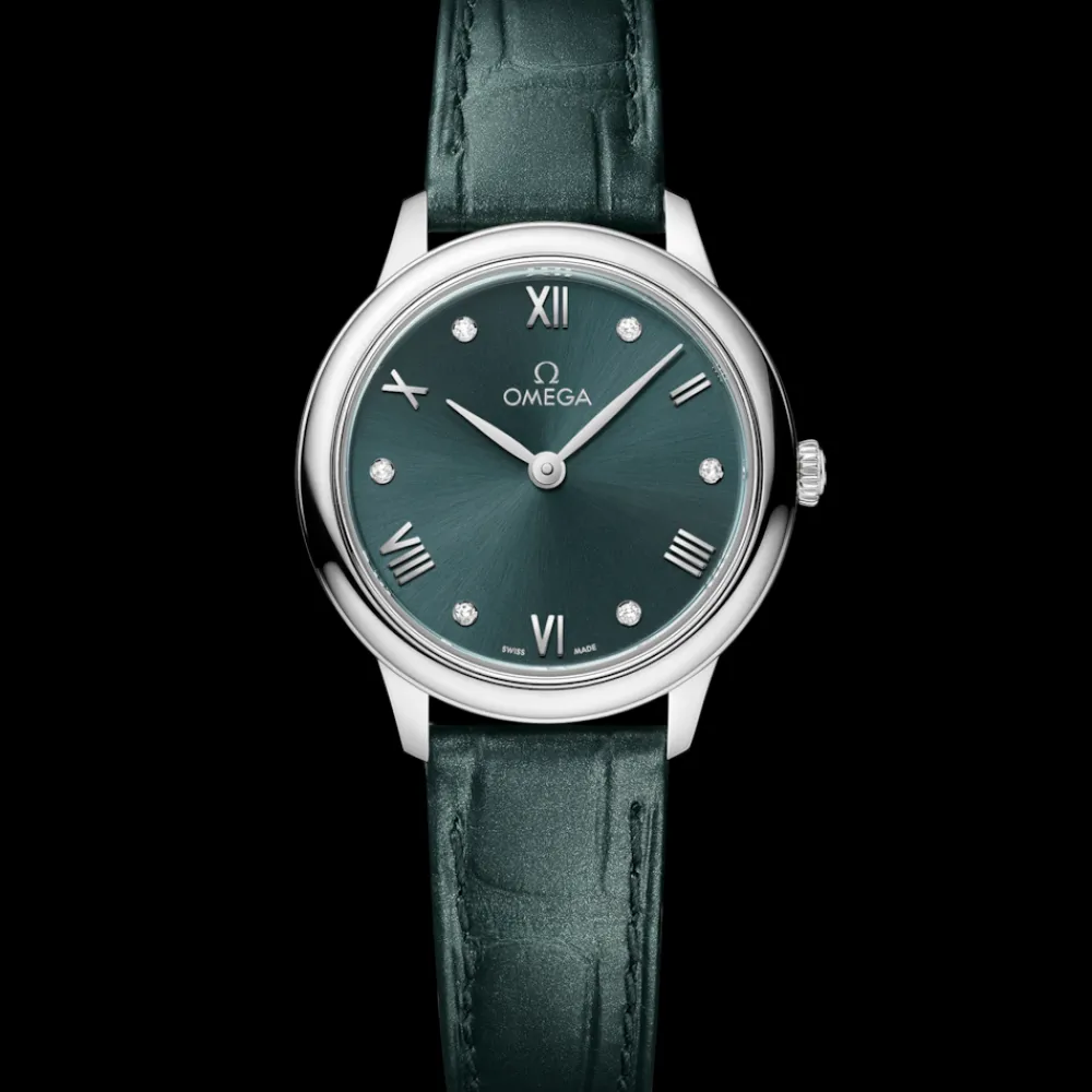 27.5 mm, steel on leather strap^OMEGA Best