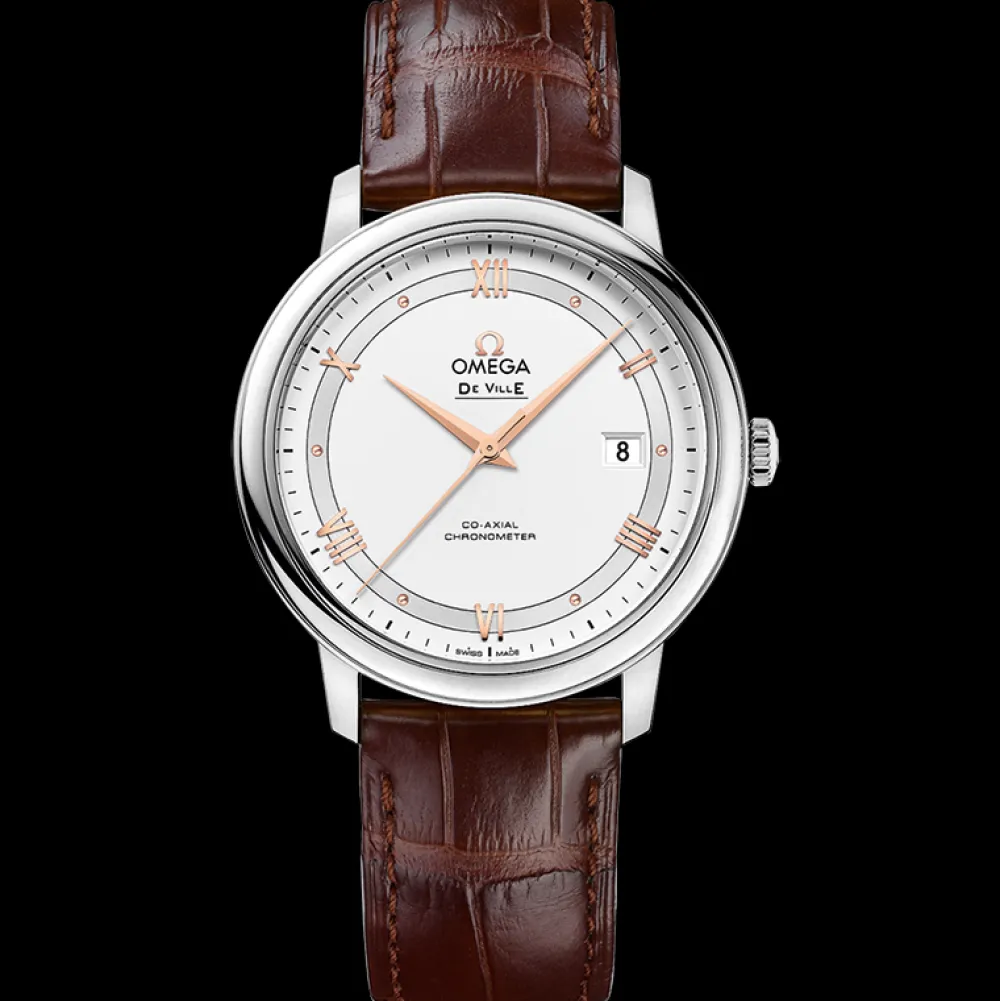 39.5 mm, steel on leather strap^OMEGA New