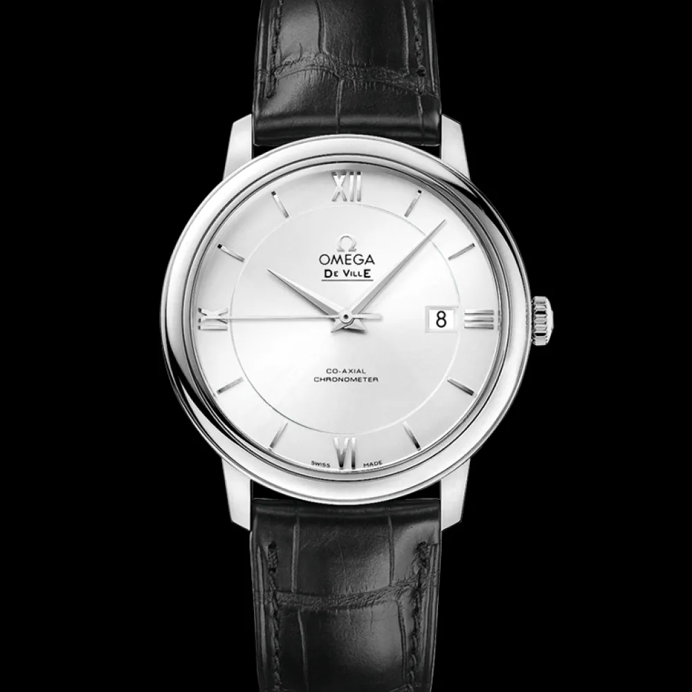 39.5 mm, steel on leather strap^OMEGA Discount