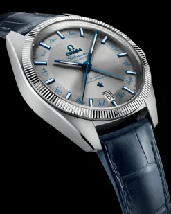 41 mm, steel on leather strap^OMEGA Outlet