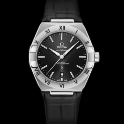 39 mm, steel on leather strap^OMEGA Outlet