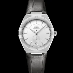 34 mm, steel on leather strap^OMEGA Outlet