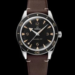 41 mm, steel on leather strap^OMEGA Hot
