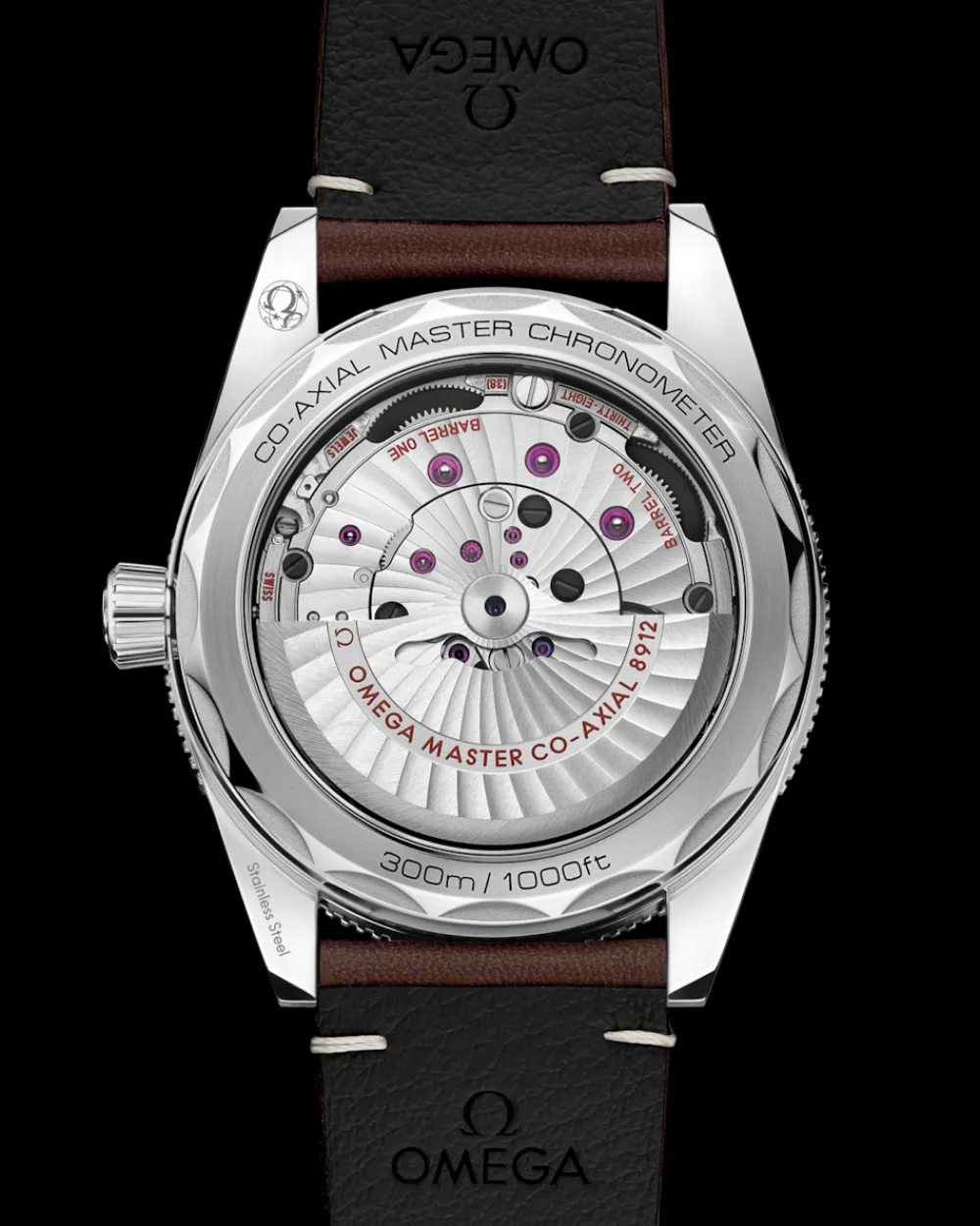 41 mm, steel on leather strap^OMEGA Hot