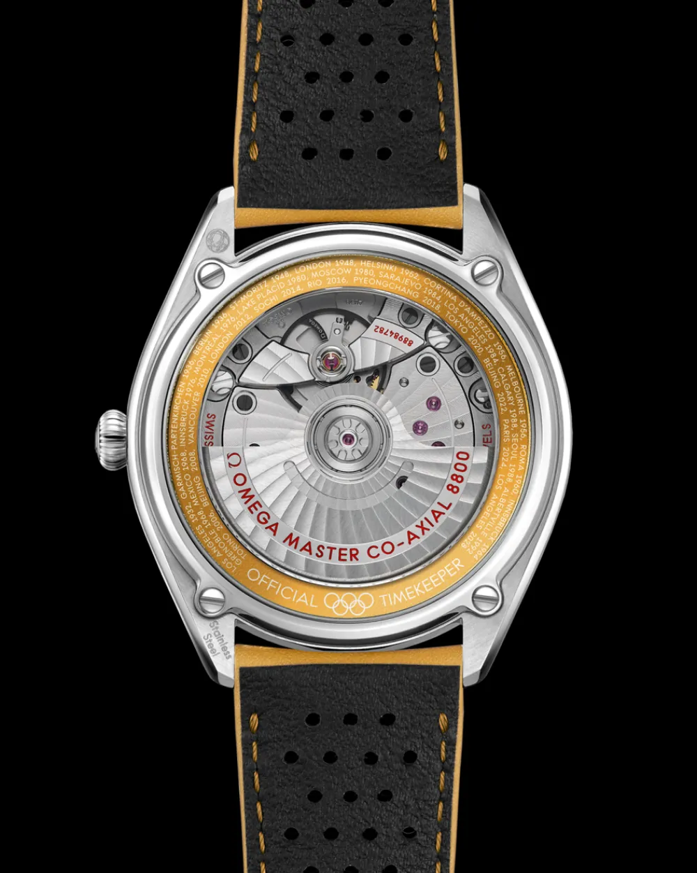 39.5 mm, steel on leather strap^OMEGA Discount