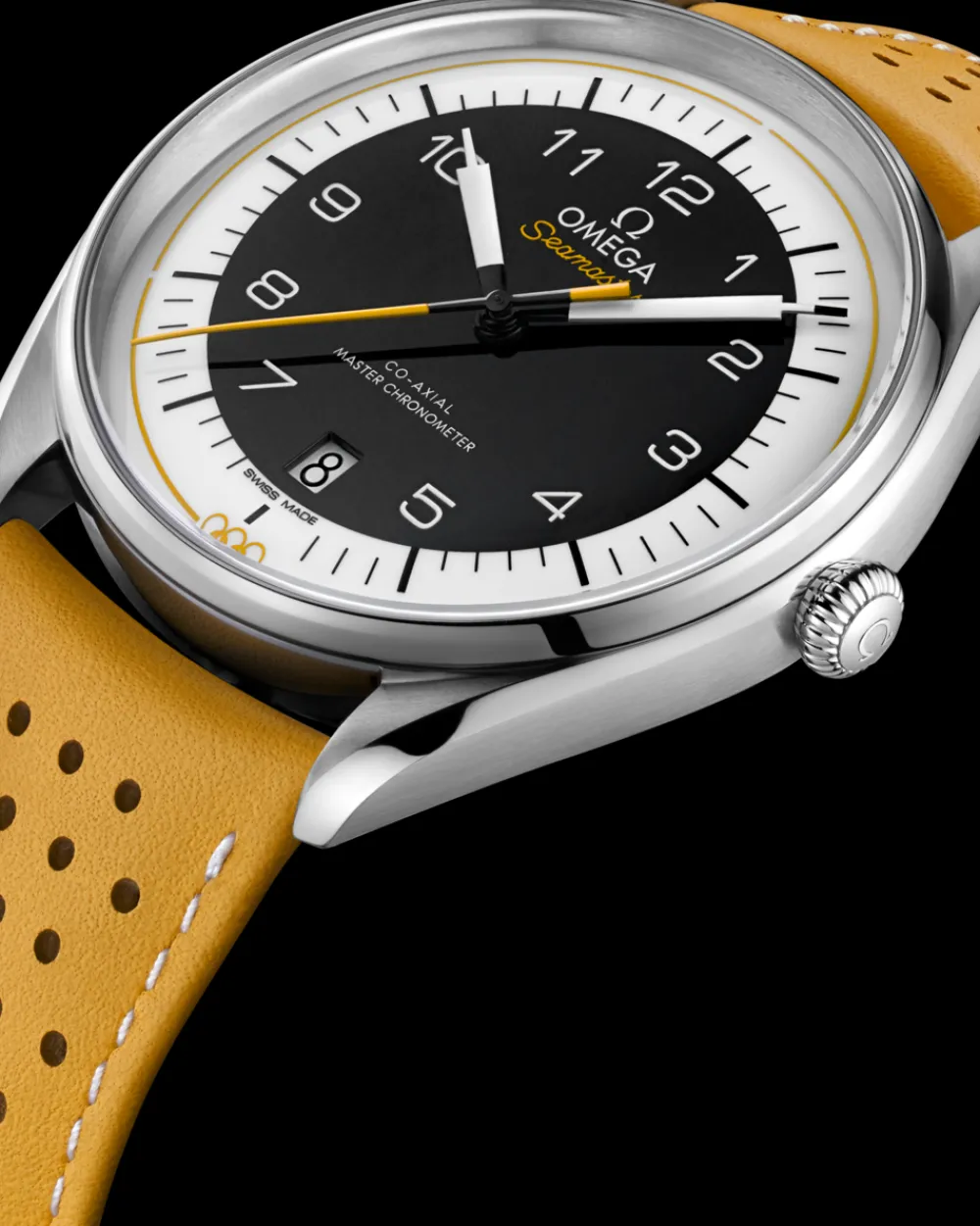 39.5 mm, steel on leather strap^OMEGA Discount
