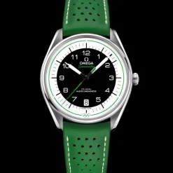 39.5 mm, steel on leather strap^OMEGA New