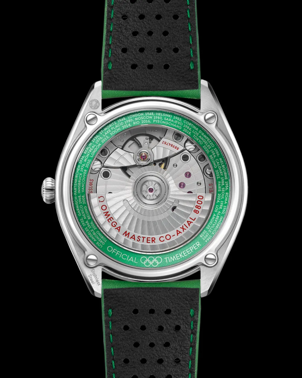 39.5 mm, steel on leather strap^OMEGA New