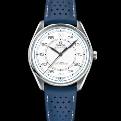 39.5 mm, steel on leather strap^OMEGA Clearance