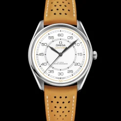 39.5 mm, steel on leather strap^OMEGA Outlet