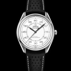 39.5 mm, steel on leather strap^OMEGA Discount