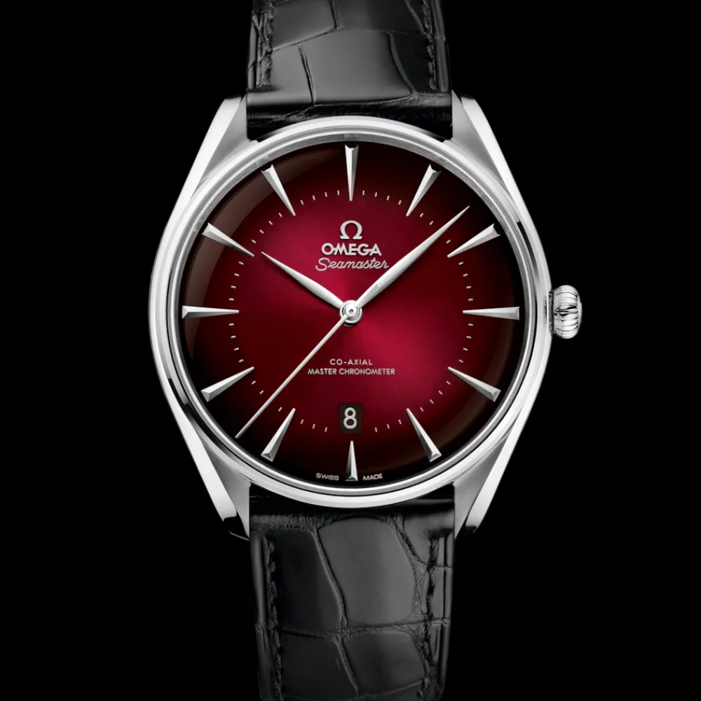 39.5 mm, steel on leather strap^OMEGA Discount